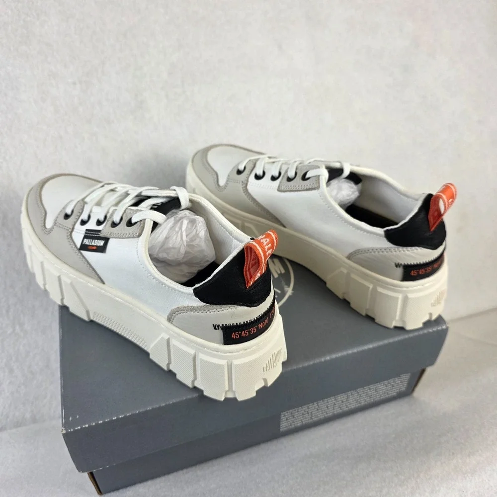 Palladium Pallatower LO‎ Women's Platform Sneakers Size 6.5 Star White  NIB